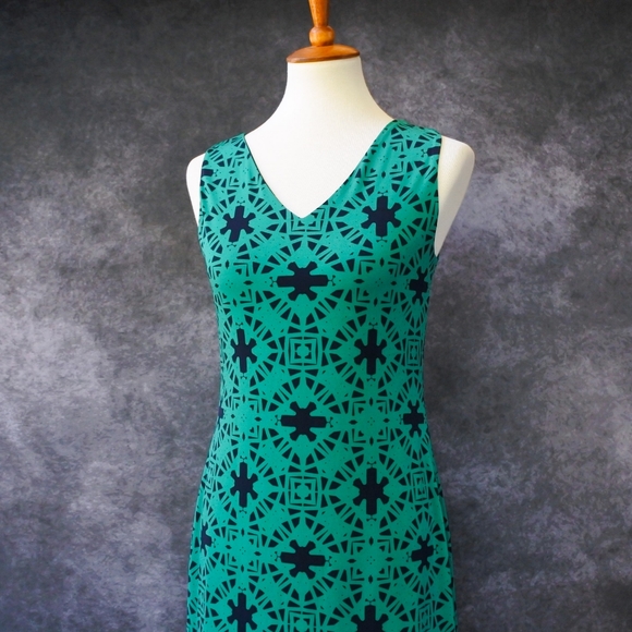 NWT Magnolia Grace Stitch Fix Reversible Perissa Green Navy Blue Dress Size S - Picture 4 of 6